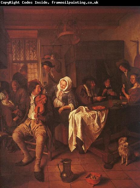 Jan Steen Inn with Violinist Card Players